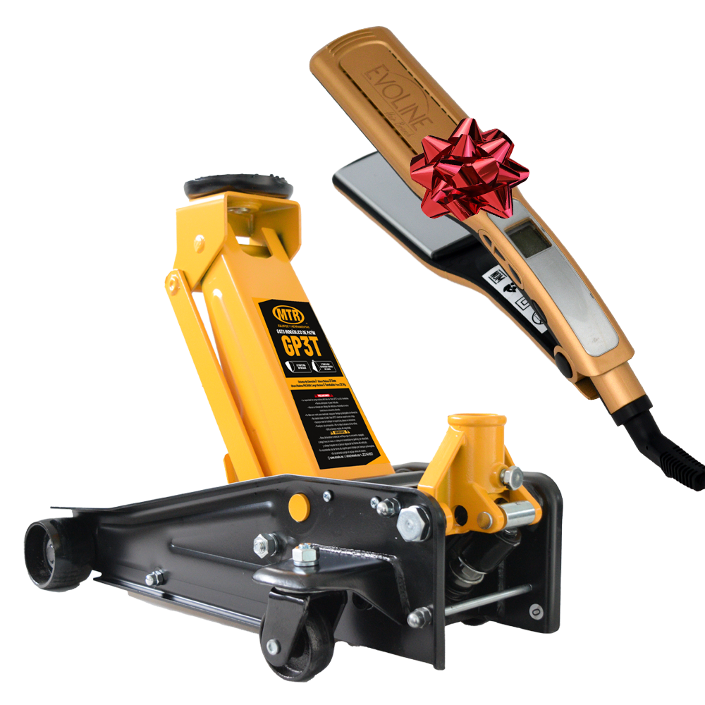 Gato hidráulico de patín 3 tn + plancha de cabello DE REGALO