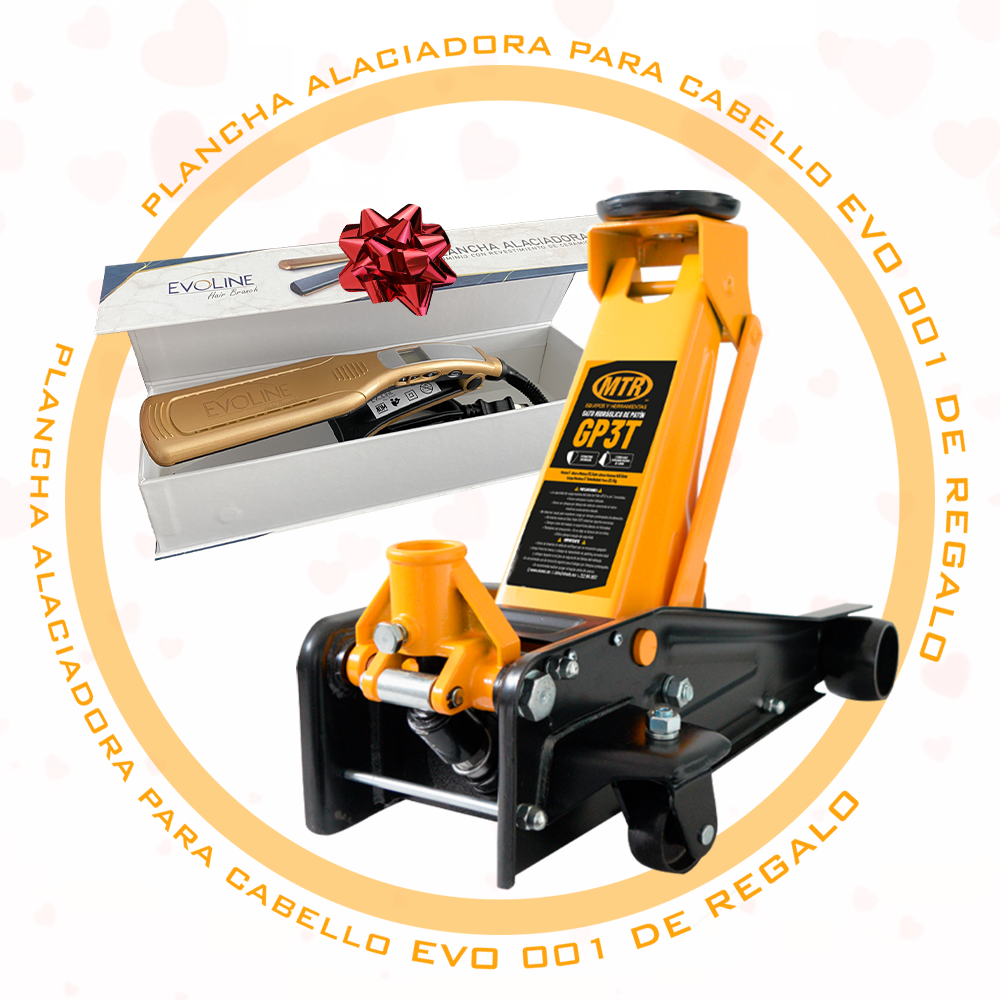 Gato hidráulico de patín 3 tn + plancha de cabello DE REGALO