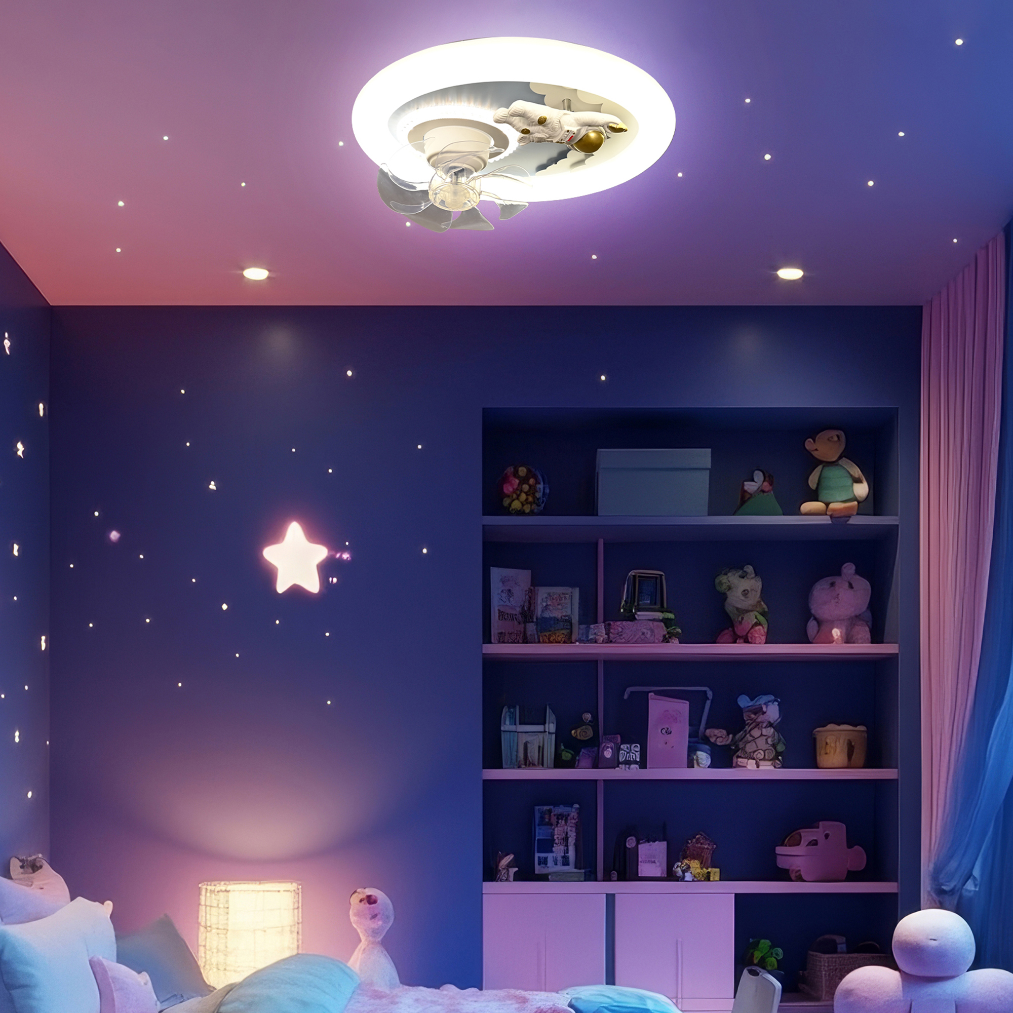 Lampara de techo infantil con ventilador