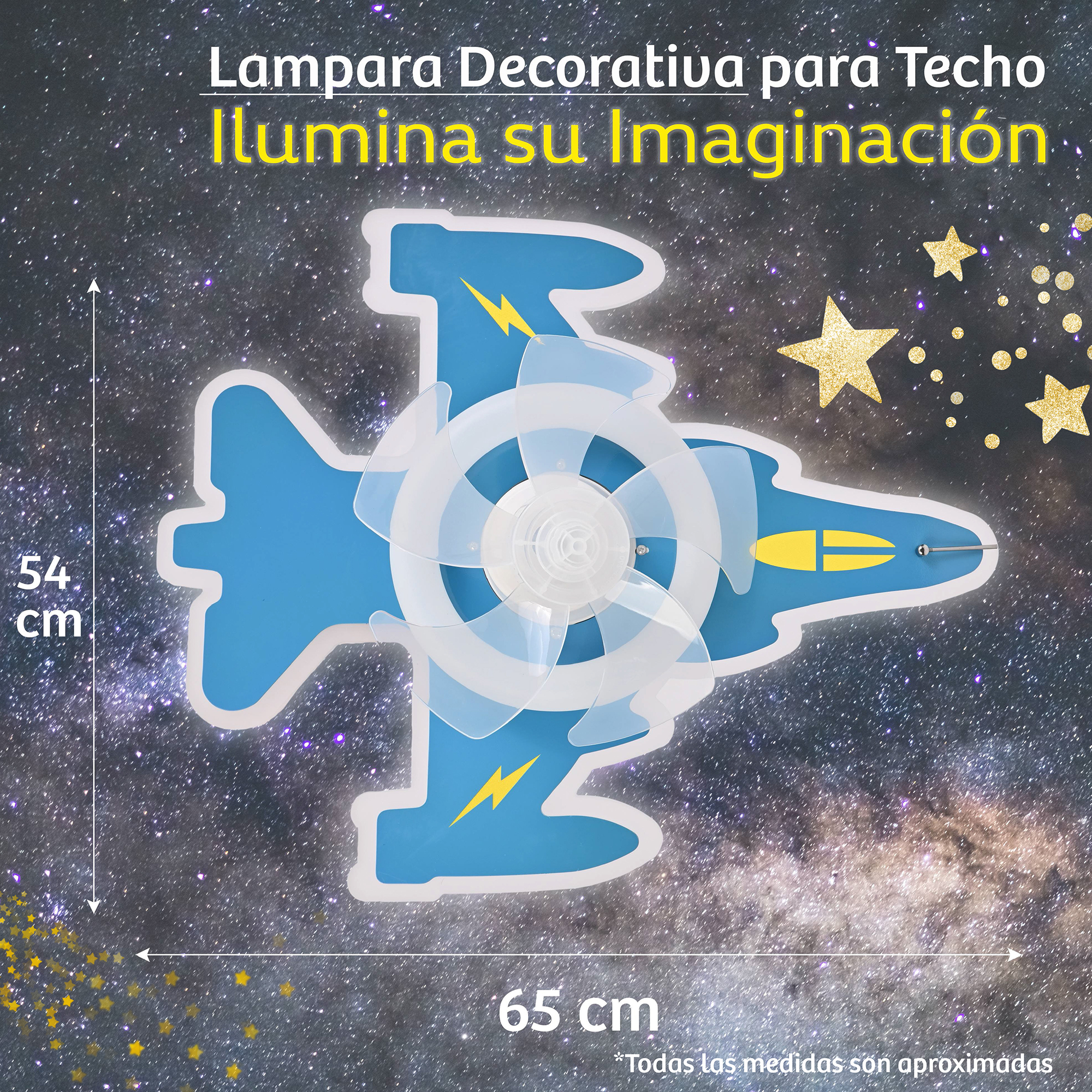 Lampara De Techo Infantil Avion