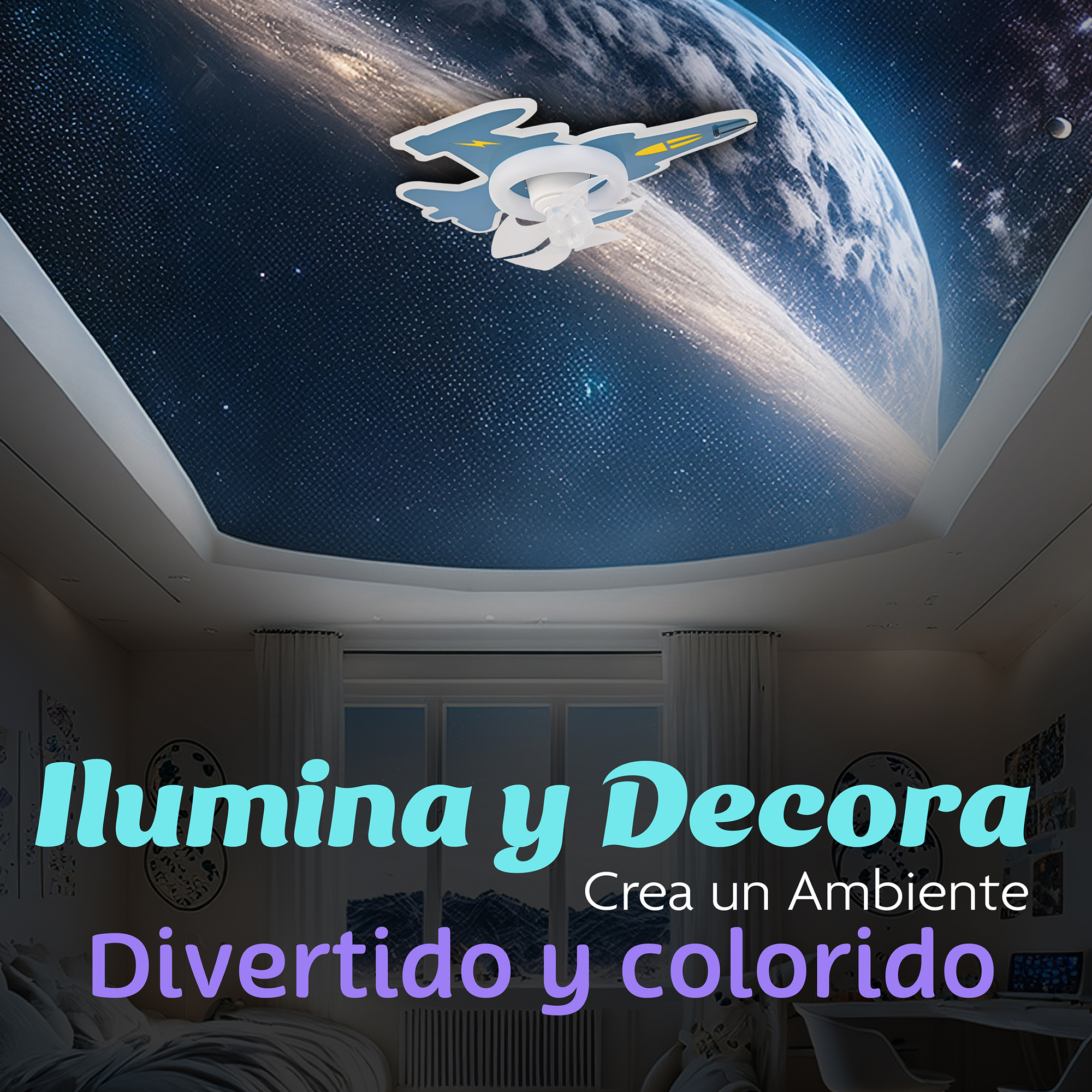 Lampara De Techo Infantil Avion