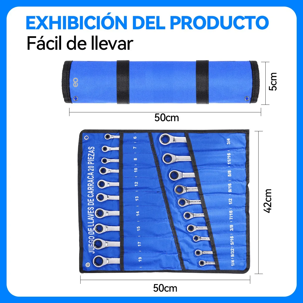 Juego De Llaves Trinquete De Pulgadas Y Métricas De 20 Pcs