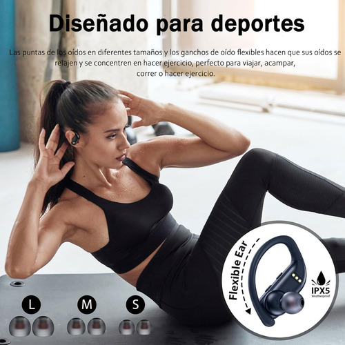 Audífonos Inalambricos BMANI T16 Auricular Dentro De Oído Con pantalla digital 48 Horas Movimiento Cómodo Sport Negro