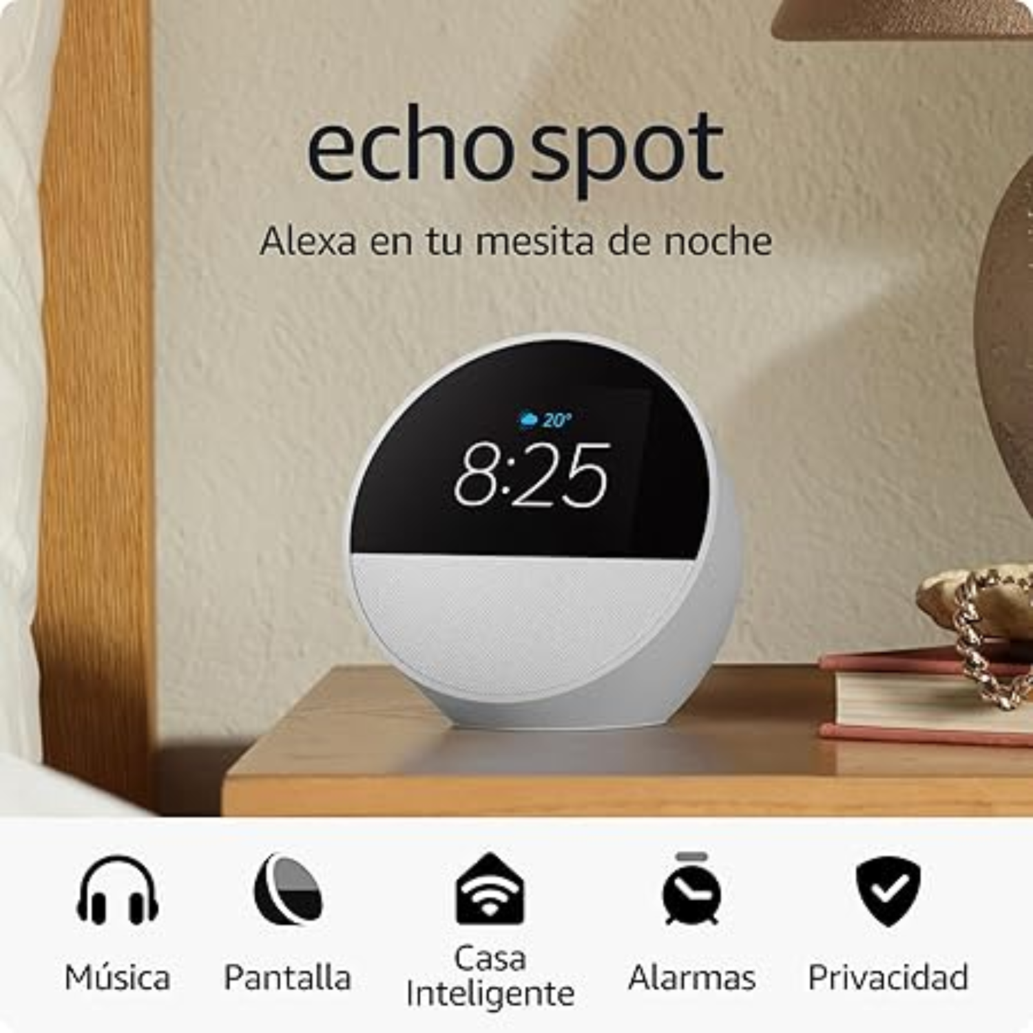 Bocina Inteligente Amazon Echo Spot Blanco