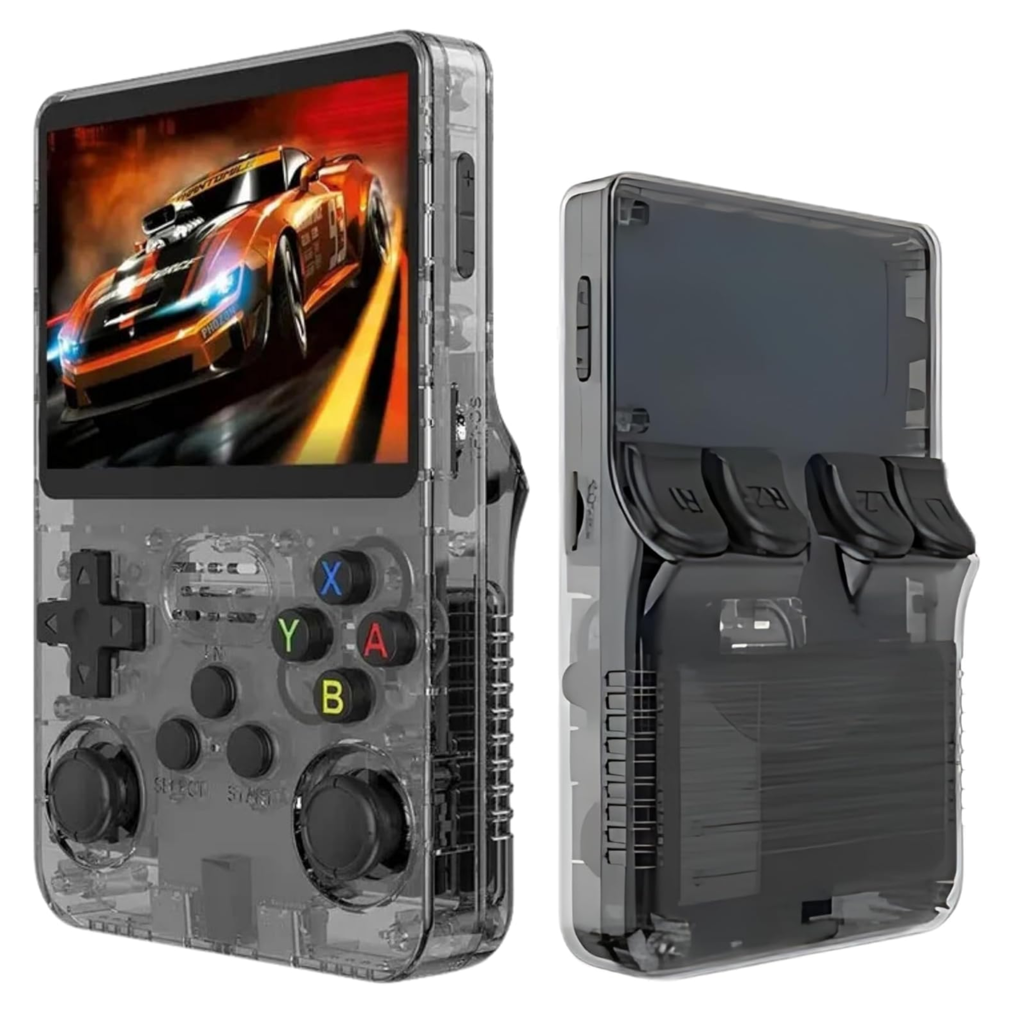 Consola de Videojuegos Retro Portátil R36S Pantalla 3.5", IPS, Sistema de Emulación Pre-Instalado 64GB+15,000 Juegos Clásicos de Mano Retro Handheld Game Console (Negro)