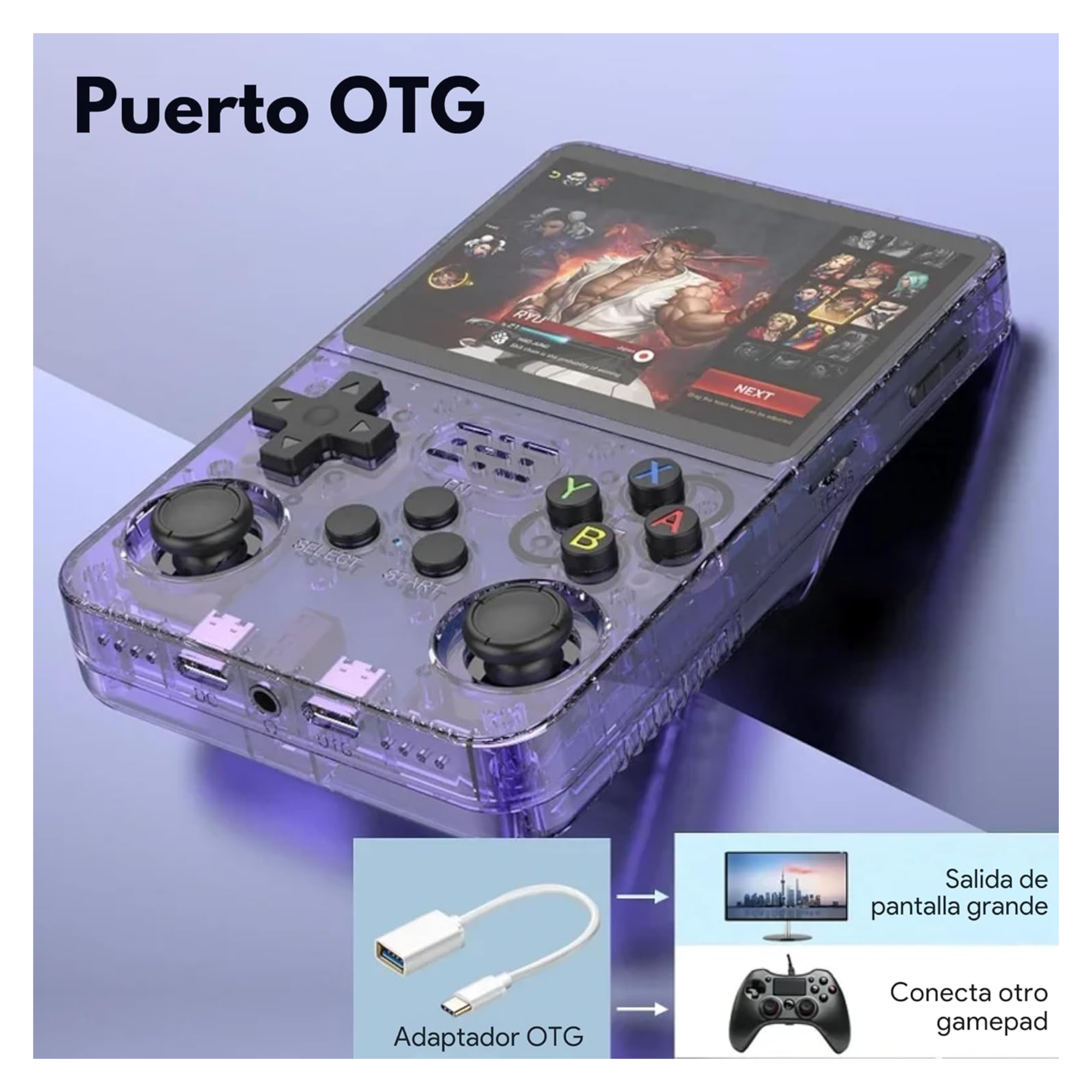 Consola de Videojuegos Retro Portátil R36S Pantalla 3.5", IPS, Sistema de Emulación Pre-Instalado 64GB+15,000 Juegos Clásicos de Mano Retro Handheld Game Console (Negro)