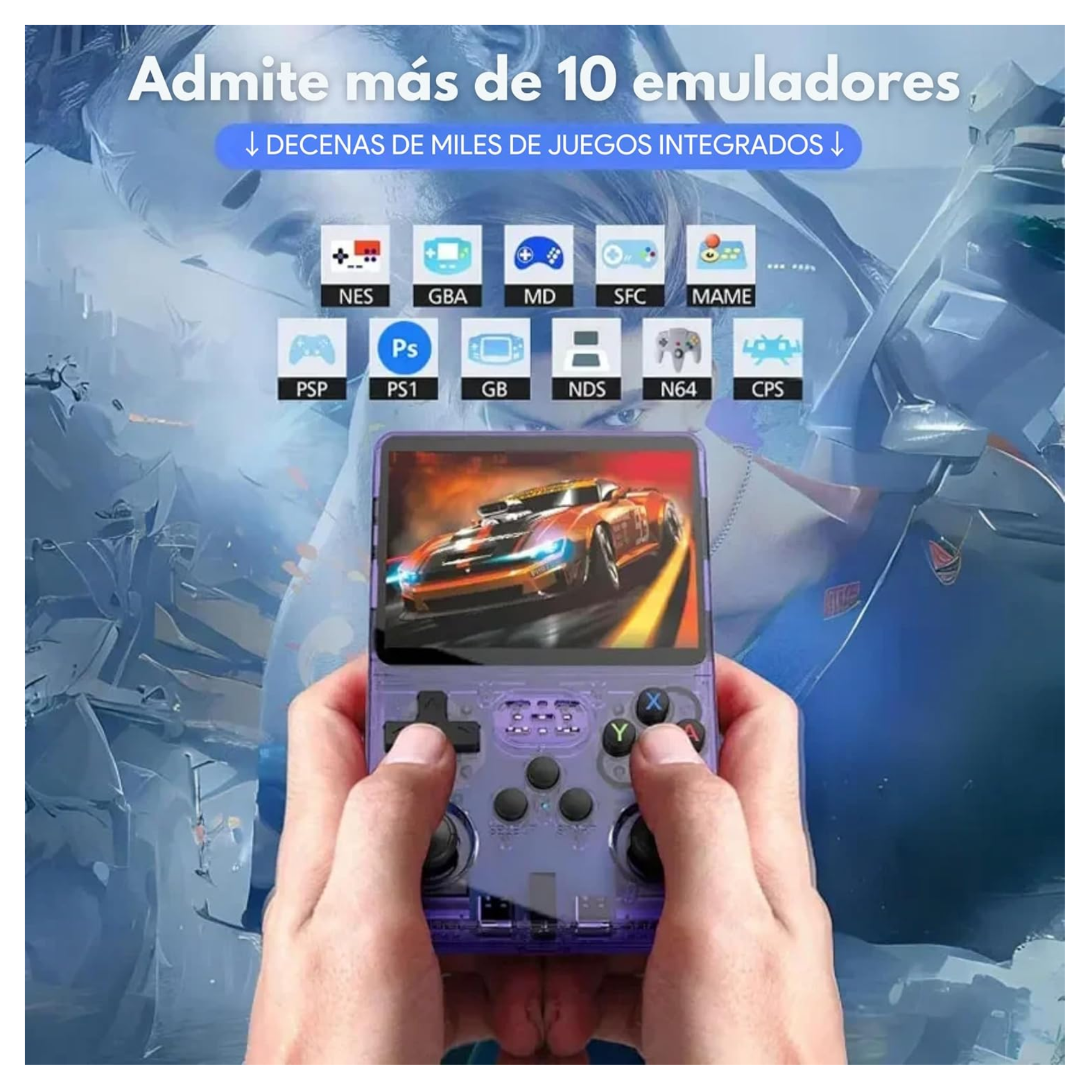 Consola de Videojuegos Retro Portátil R36S Pantalla 3.5", IPS, Sistema de Emulación Pre-Instalado 64GB+15,000 Juegos Clásicos de Mano Retro Handheld Game Console (Negro)