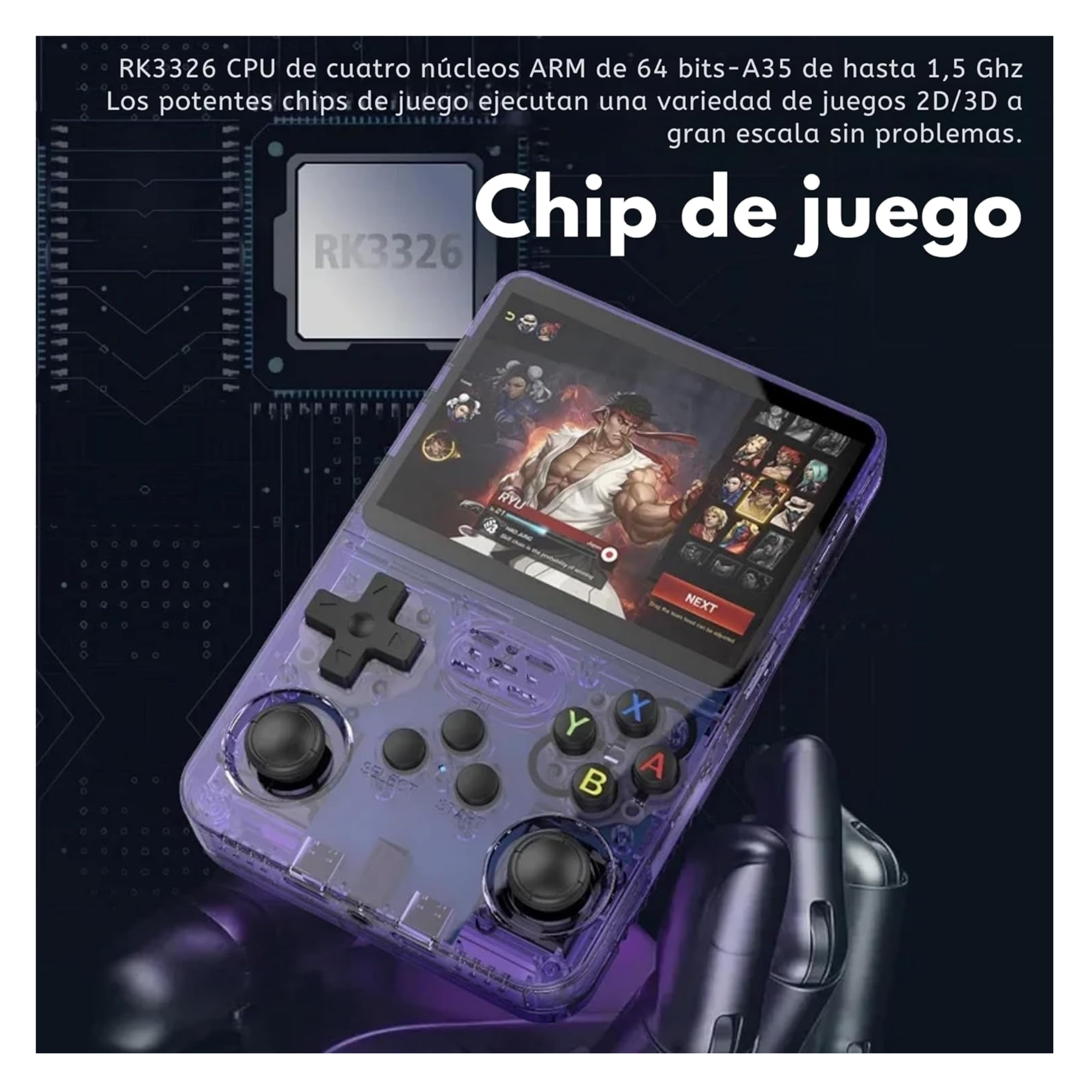 Consola de Videojuegos Retro Portátil R36S Pantalla 3.5", IPS, Sistema de Emulación Pre-Instalado 64GB+15,000 Juegos Clásicos de Mano Retro Handheld Game Console (Negro)