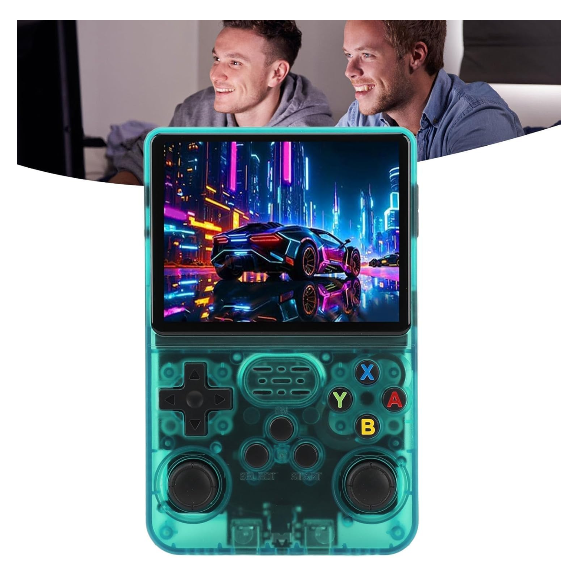 Consola de Videojuegos Retro Portátil R36S Pantalla 3.5", IPS, Sistema de Emulación Pre-Instalado 64GB+15,000 Juegos Clásicos de Mano Retro Handheld Game Console (Verde)