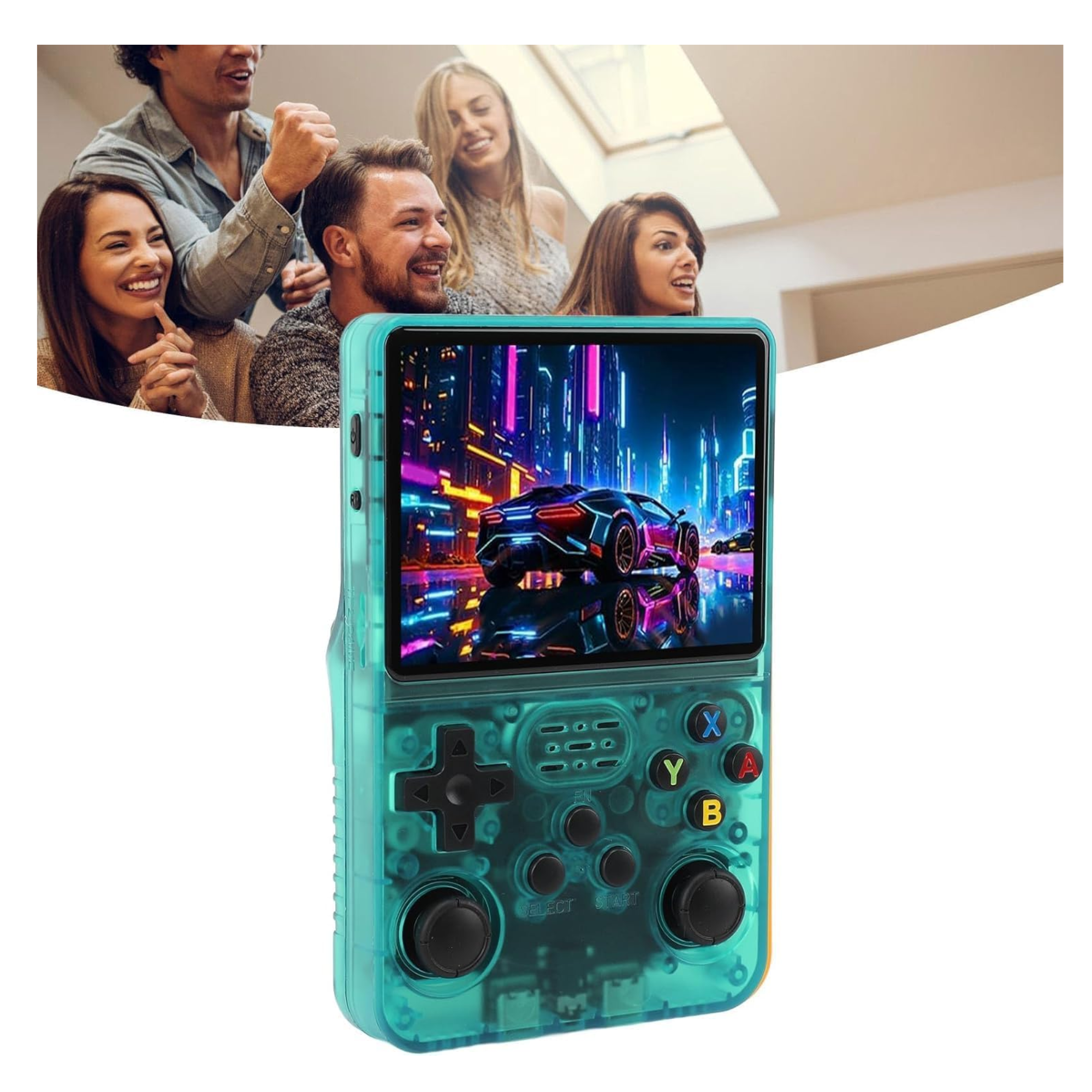 Consola de Videojuegos Retro Portátil R36S Pantalla 3.5", IPS, Sistema de Emulación Pre-Instalado 64GB+15,000 Juegos Clásicos de Mano Retro Handheld Game Console (Verde)