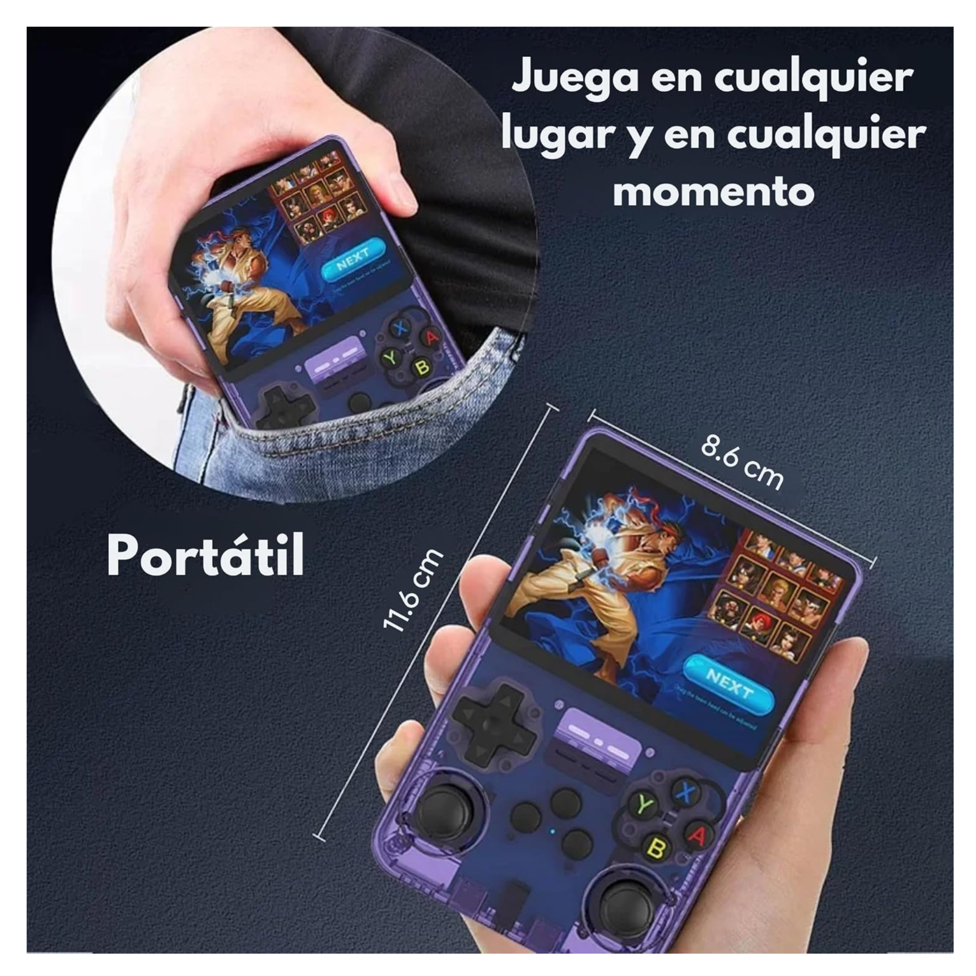 Consola de Videojuegos Retro Portátil R36S Pantalla 3.5", IPS, Sistema de Emulación Pre-Instalado 64GB+15,000 Juegos Clásicos de Mano Retro Handheld Game Console (Verde)