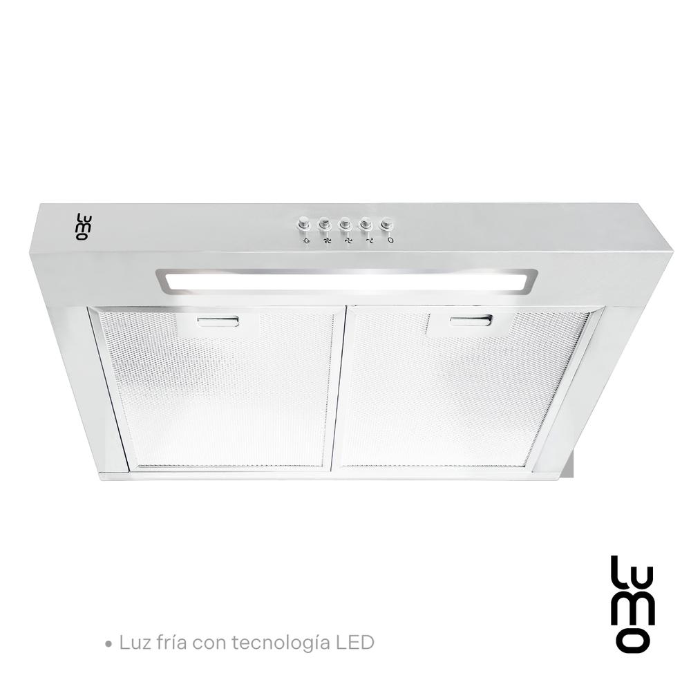 Campana Cocina Extractora De Pared 50 Cm Acero Inox Luz Led