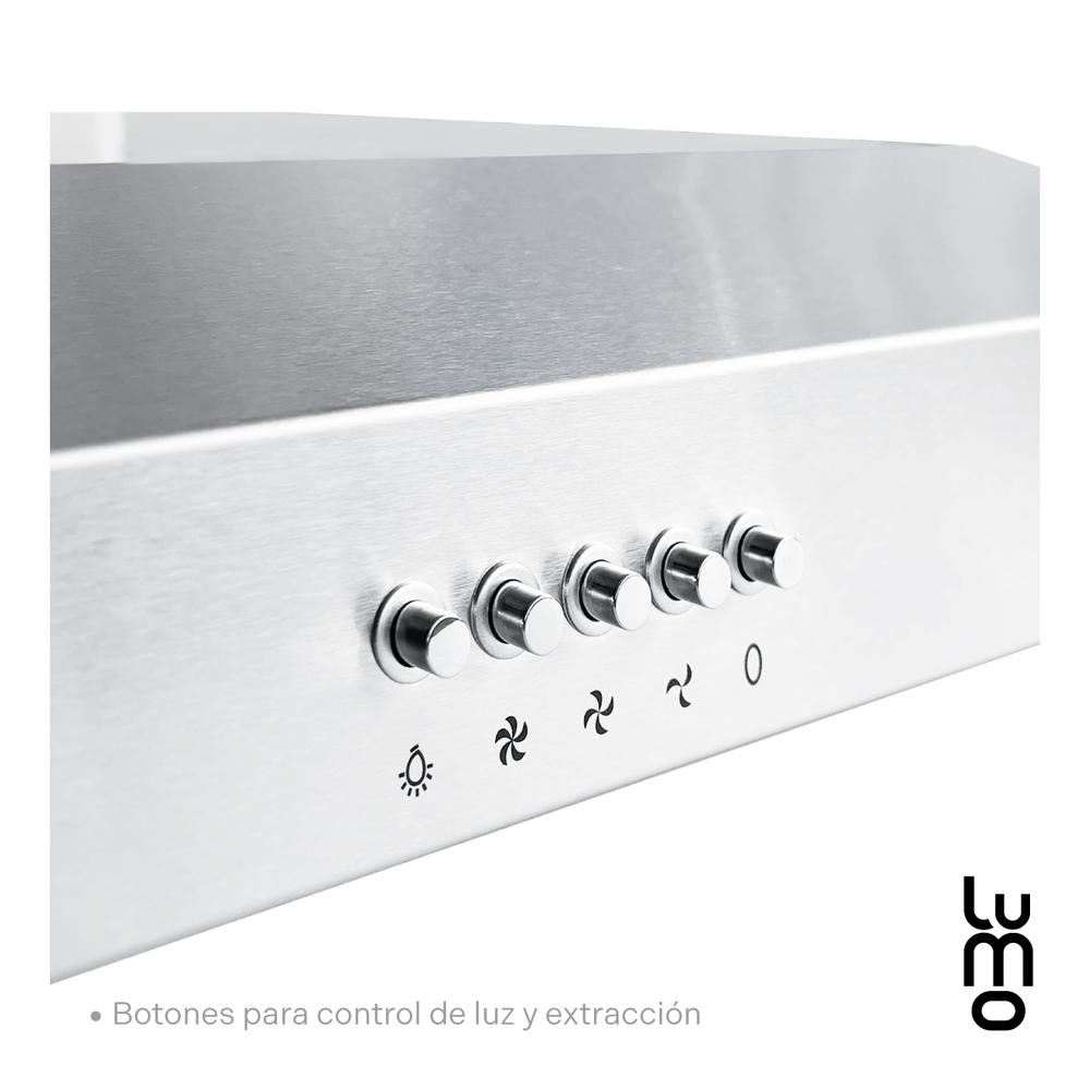 Campana Cocina Extractora De Pared 50 Cm Acero Inox Luz Led