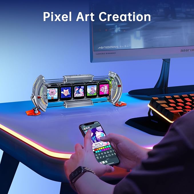 Divoom Times Gate WiFi Pixel Art, Reloj digital, Luces decorativas