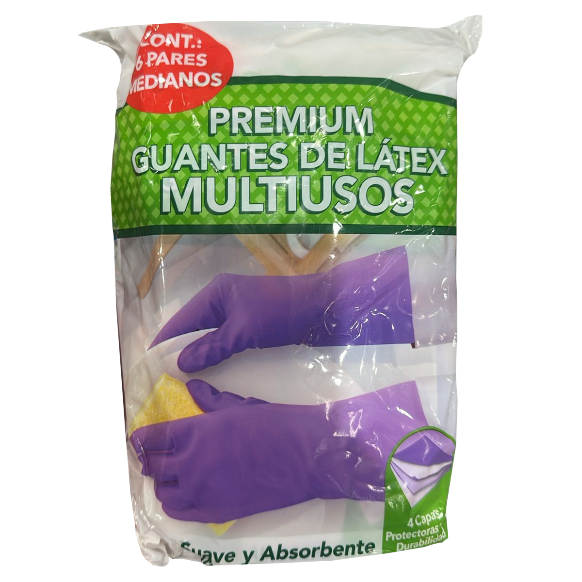 Guantes Para Limpieza Látex Clean Ones Medianos 6 Pares