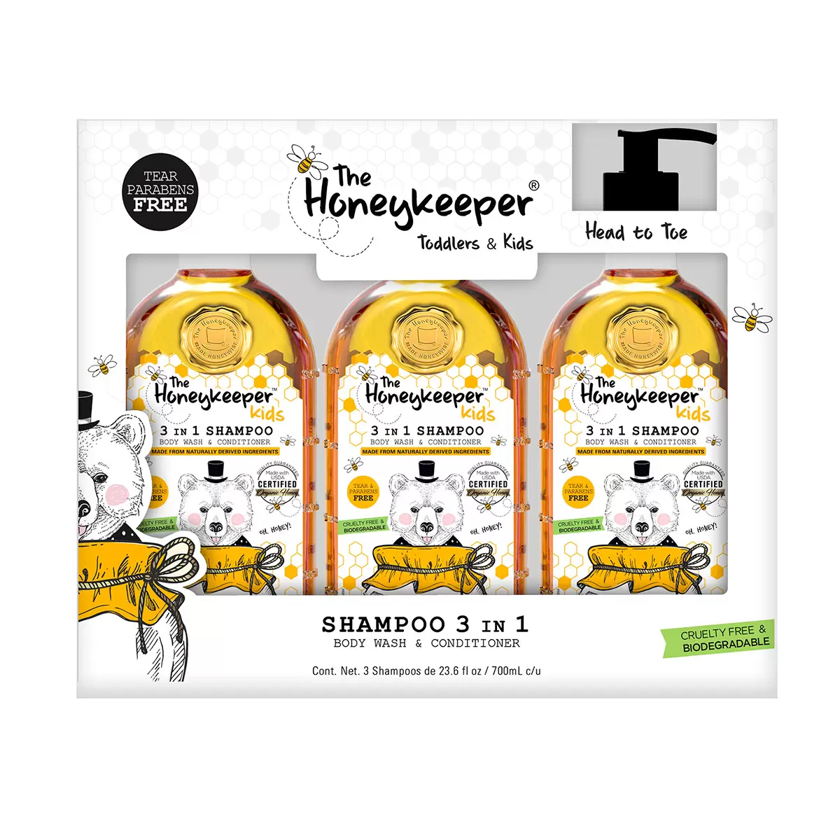 Shampoo 3 En 1 Y Crema The Honeykeeper Manzanilla