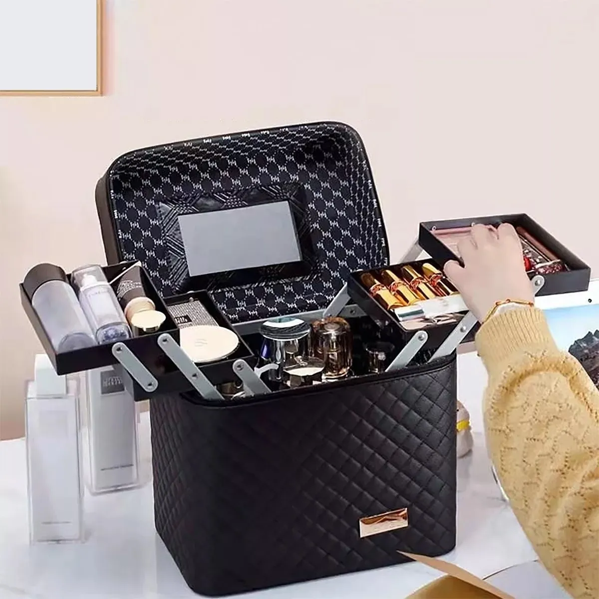 Neceser Cosmetiquera Profesional Espejo Viaje Organizador