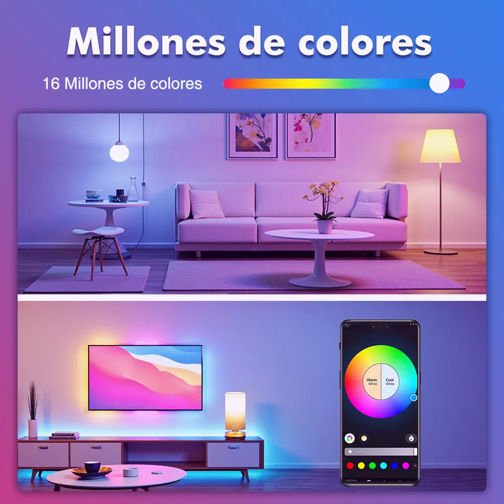 4 Focos Led Wifi Inteligente Rgbcw Alexa Google Siri 9w E27 Sólo con Wifi 2.4G Control Por Voz Ajustable Luz Multicolor Bombillas Luz Focos Bluetooth Rgb 127v