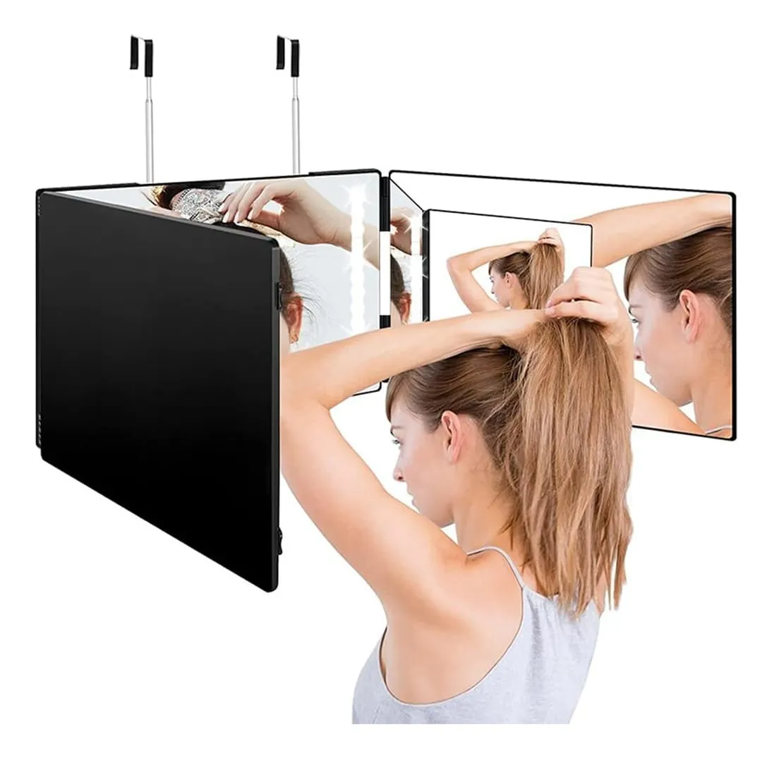 Espejo Tríptico 360 Grados Para Corte De Pelo Estilo
