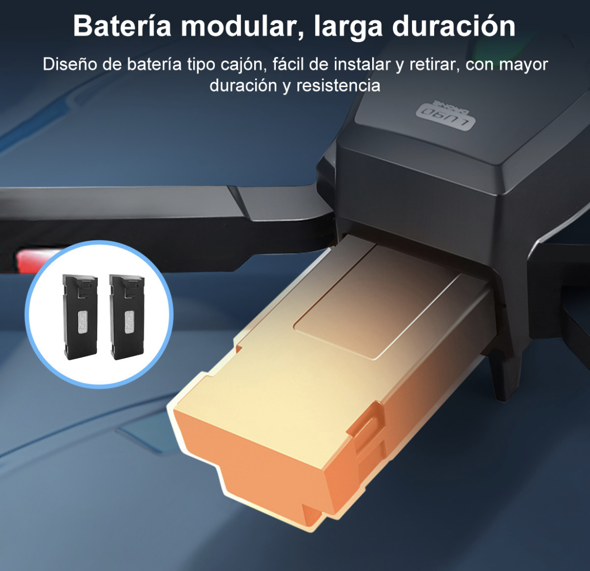 Drone Mini Ourlife Lu90 4k Motor Confiable 2 Baterías Azul