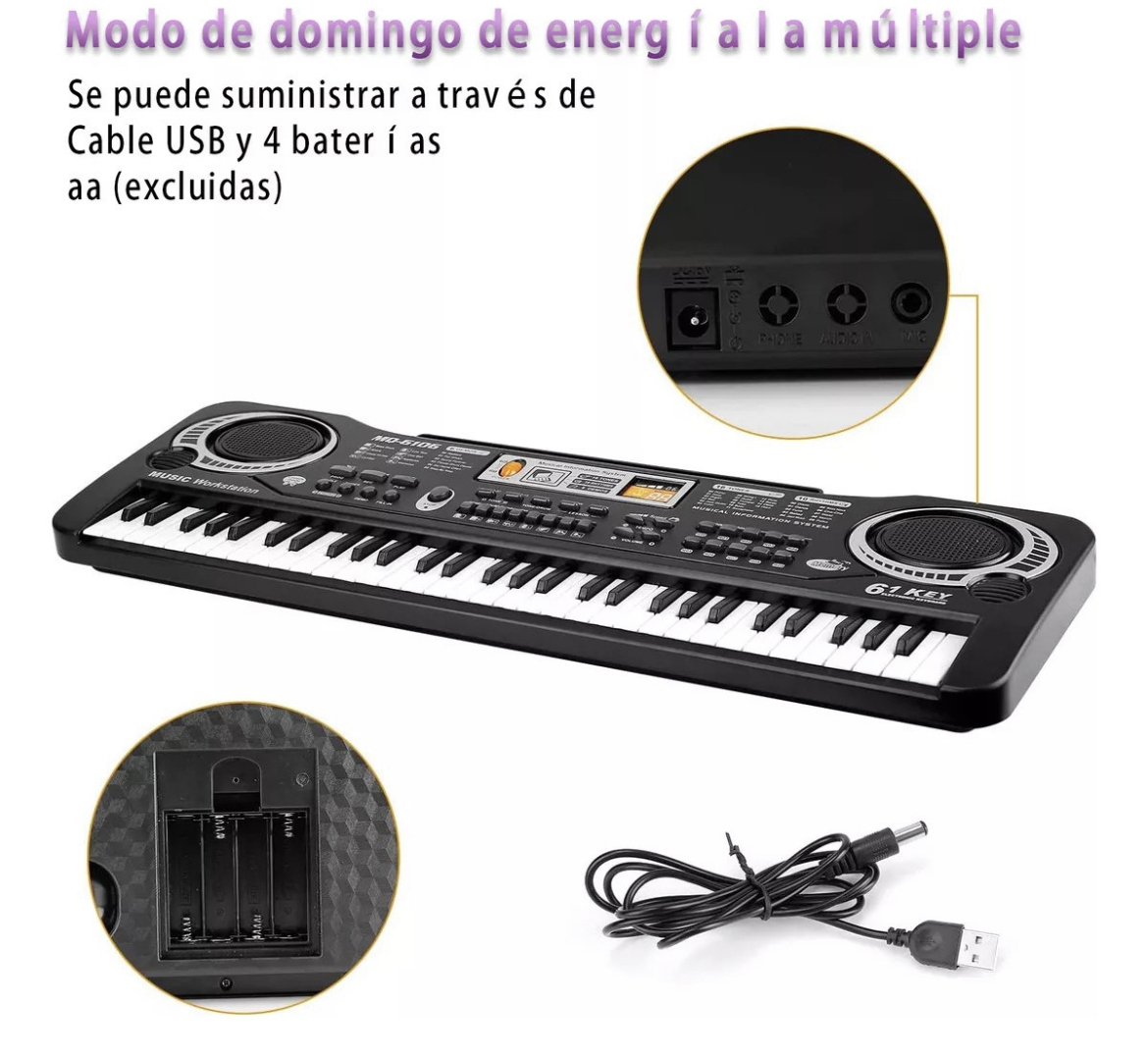 Teclado Piano Digital 61 Teclados Piano Para Niños Con Micrófono,teclados Musicales