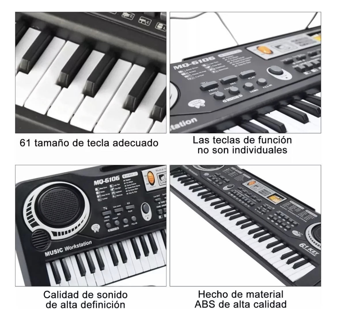 Teclado Piano Digital 61 Teclados Piano Para Niños Con Micrófono,teclados Musicales