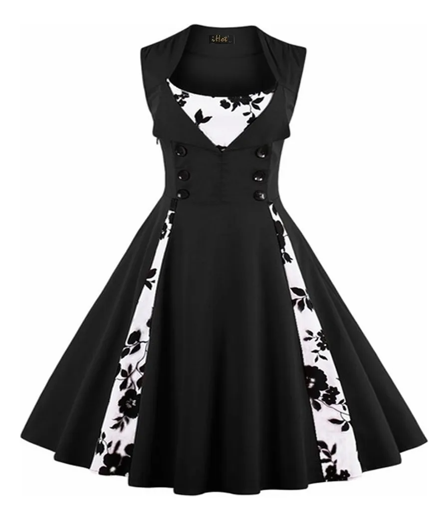 Naikan® Vestido Vintage Sin Mangas Vestido De Cuadros.