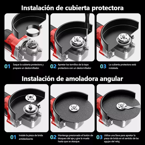 Alsonew 125mm Esmeriladora Angular Inalámbrica Amoladora Corte 2300w 2 Baterías +accesorio