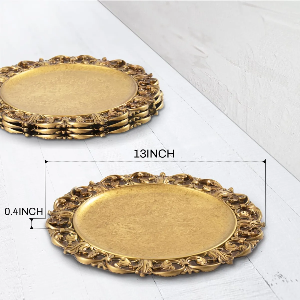 25 Plato Base,plato Base Dorado,para Boda,decoración De Mesa