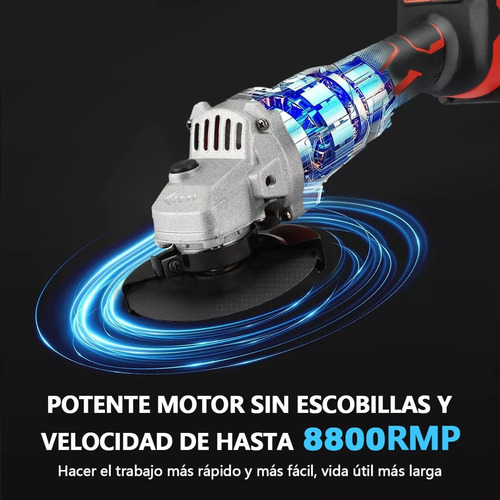 Alsonew 125mm Esmeriladora Angular Inalámbrica Amoladora Corte 2300w 2 Baterías +accesorio