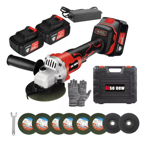 Alsonew 125mm Esmeriladora Angular Inalámbrica Amoladora Corte 2300w 2 Baterías +accesorio