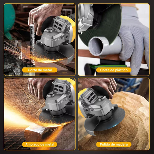 Also New 2 Baterías 125mm Kit De Amoladora Inalámbrica 800w Pulidoras Mini Grinder Cordless Grinder Amarillo