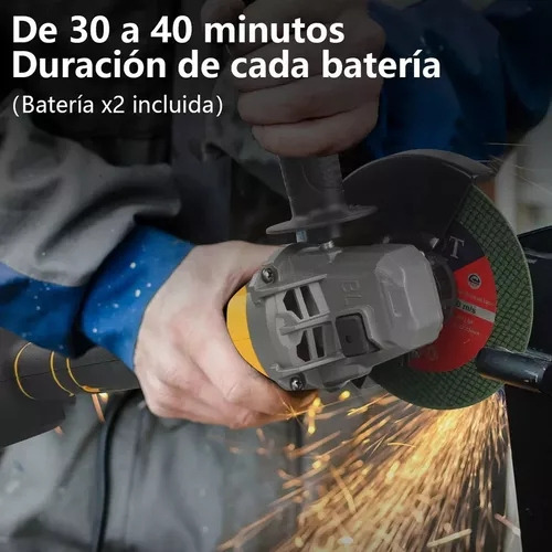 Also New 2 Baterías 125mm Kit De Amoladora Inalámbrica 800w Pulidoras Mini Grinder Cordless Grinder Amarillo