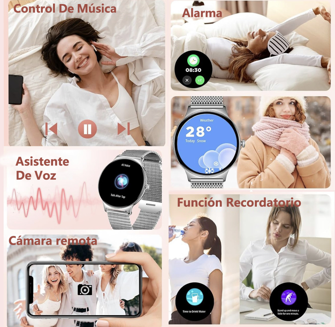 Reloj Inteligente Mujer Amoled 6,8 Mm Ultrafino Smartwatch