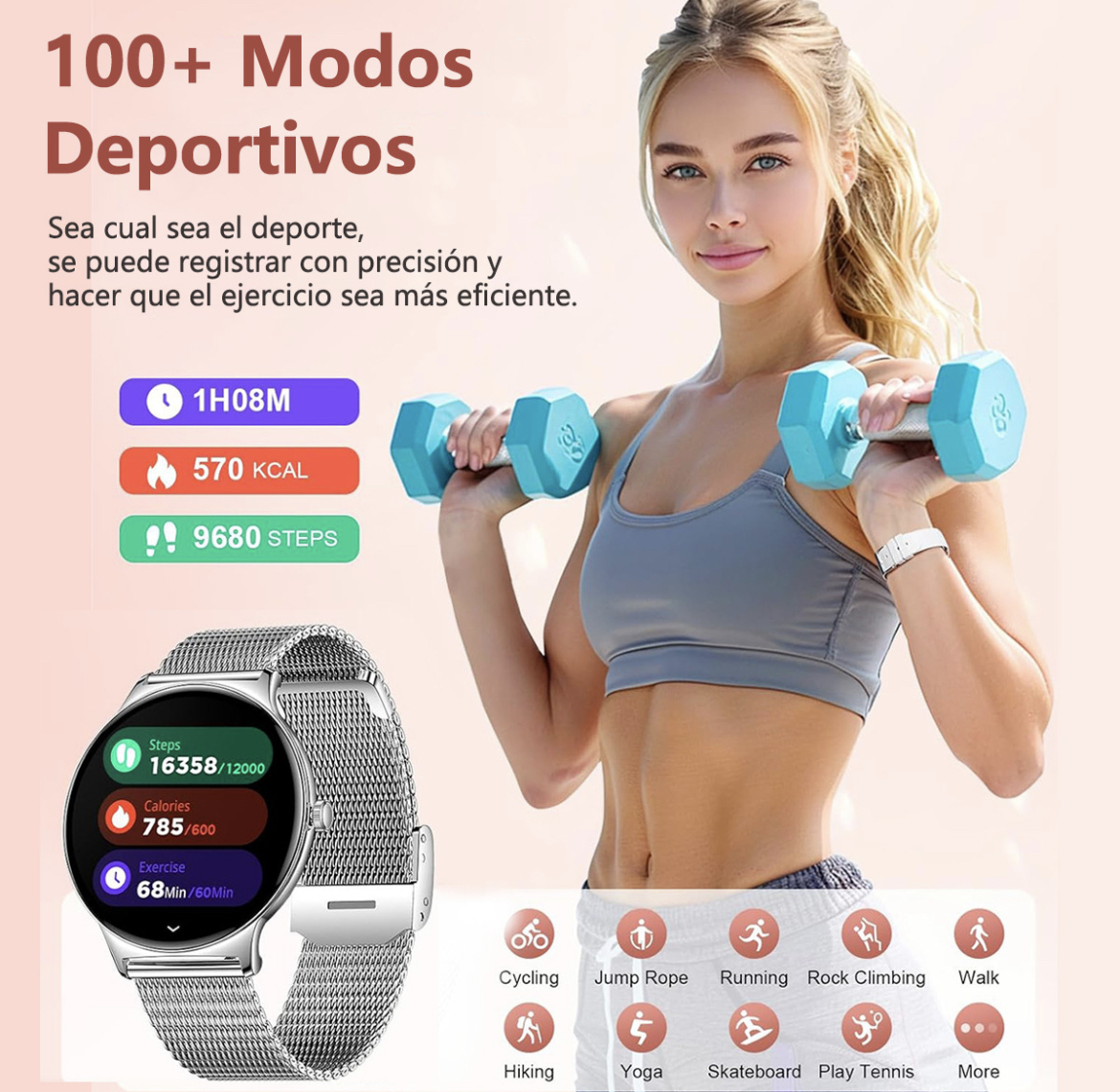 Reloj Inteligente Mujer Amoled 6,8 Mm Ultrafino Smartwatch