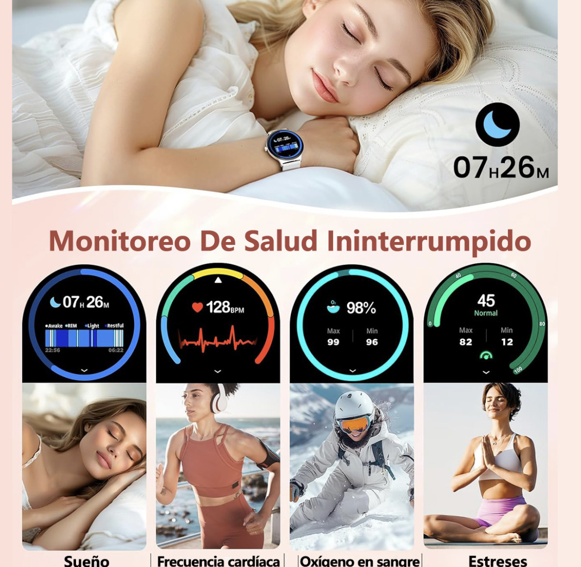Reloj Inteligente Mujer Amoled 6,8 Mm Ultrafino Smartwatch