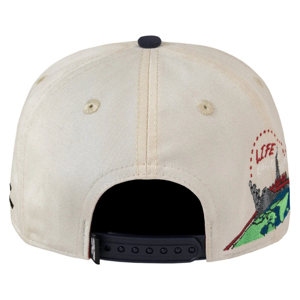 Gorra Jc Hats Coleccion University Of Life Beige-Azul 003366 Ajustable