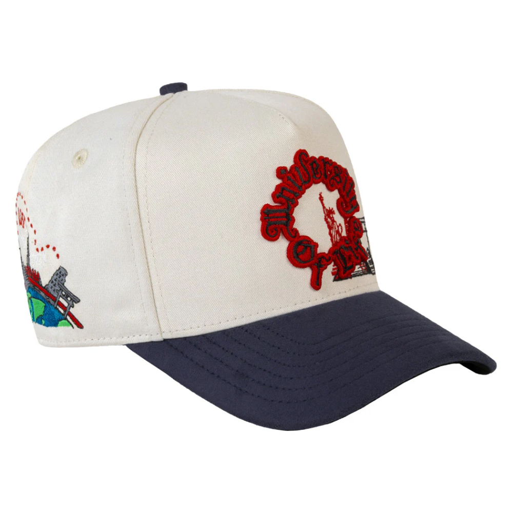 Gorra Jc Hats Coleccion University Of Life Beige-Azul 003366 Ajustable