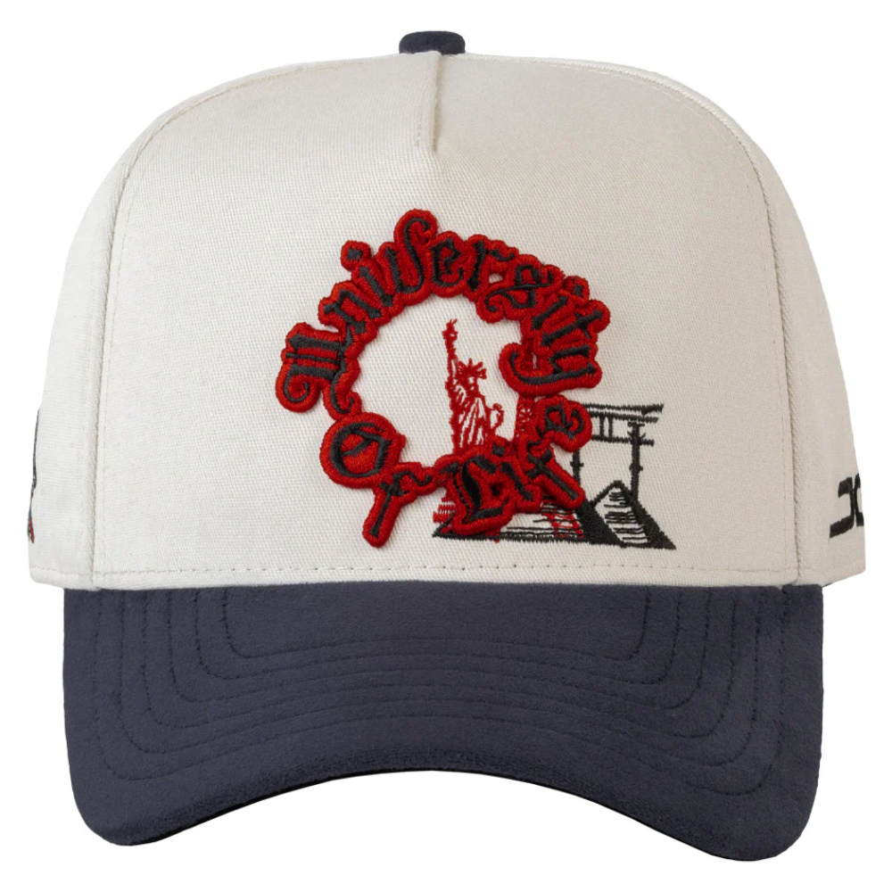 Gorra Jc Hats Coleccion University Of Life Beige-Azul 003366 Ajustable