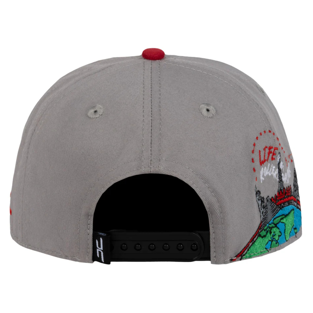 Gorra Jc Hats University Of Life Gris-Negro Plana Ajustable 002897