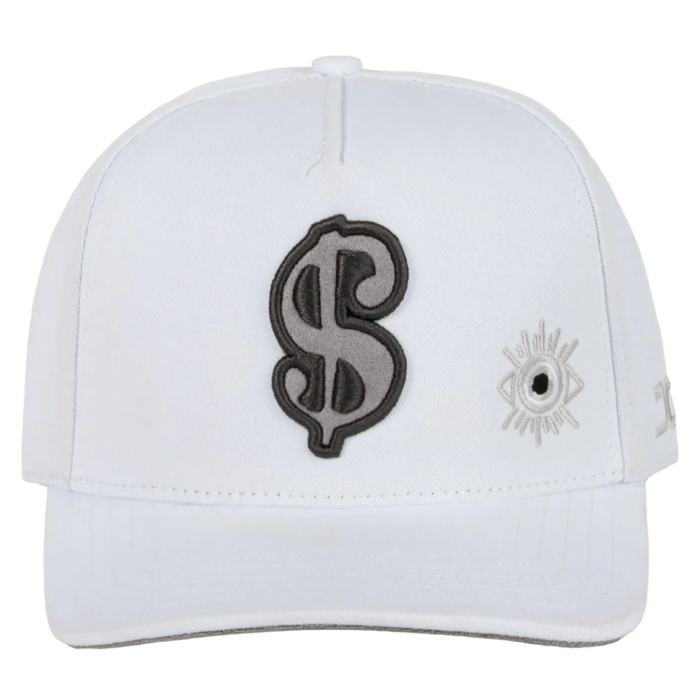 Gorra Jc Hats Cash Money Blanca Plana 002899 Ajustable
