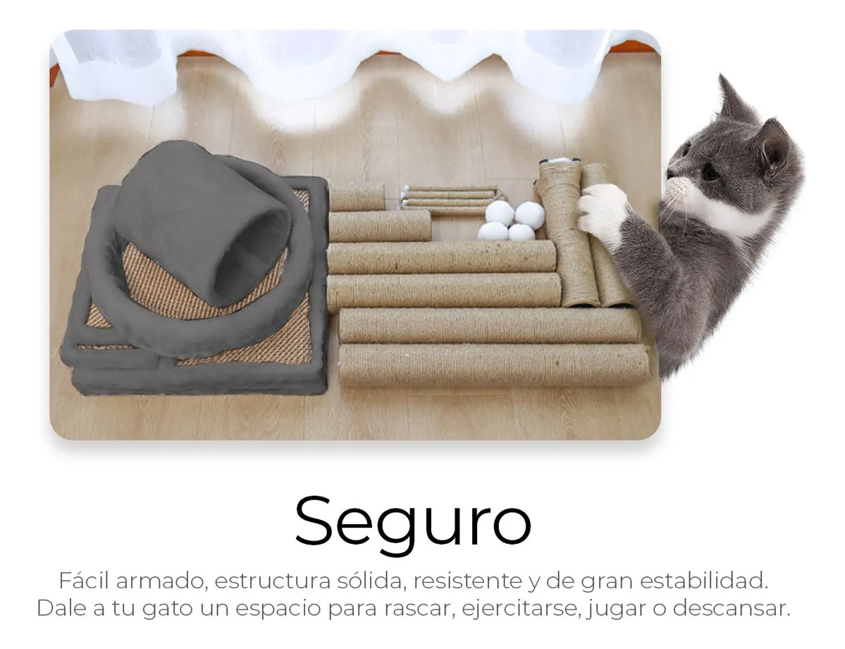 Torre Rascador Árbol para Gatos Color Gris