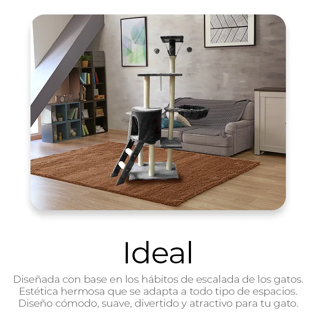 Torre Rascador Árbol para Gatos Color Gris