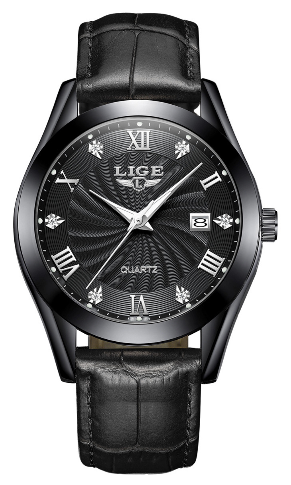 Reloj De Cuarzo Casual De Cuero Impermeable Para Hombre