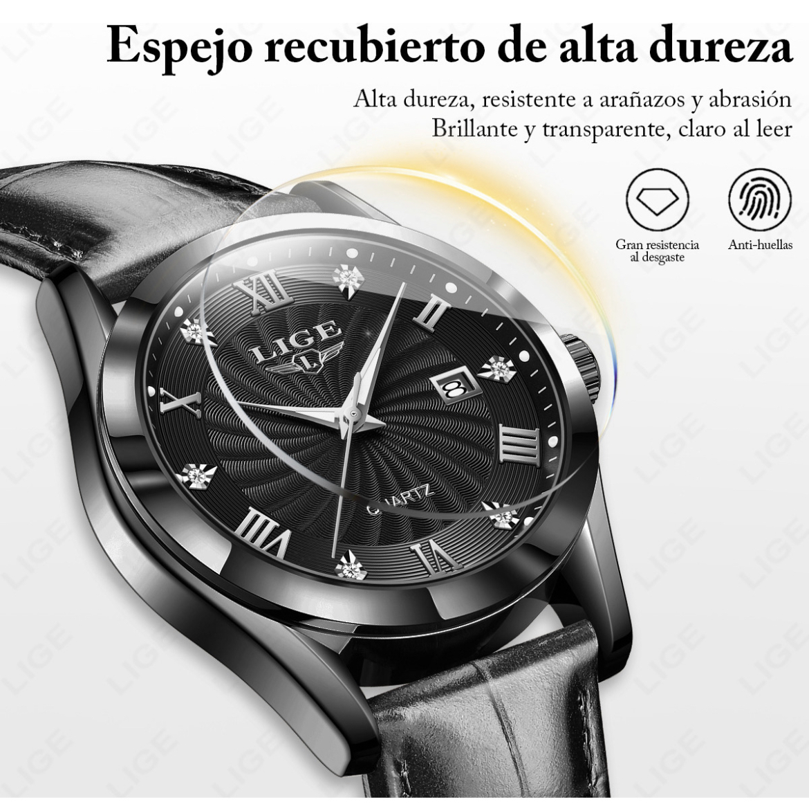 Reloj De Cuarzo Casual De Cuero Impermeable Para Hombre