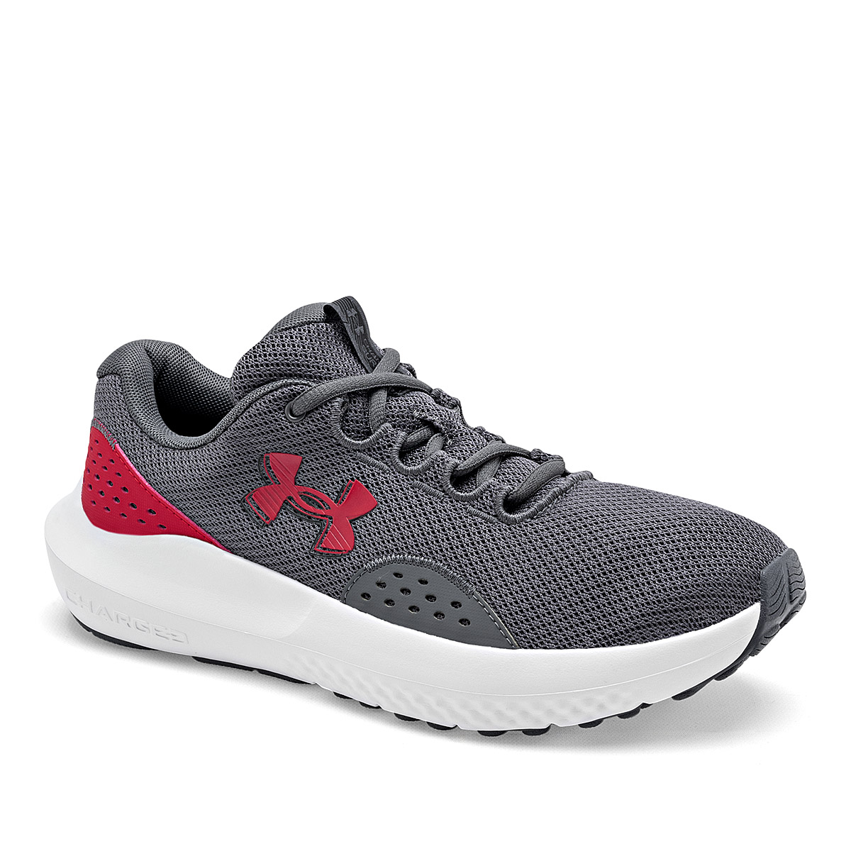 UNDER ARMOUR UA Charged Surge 4 TENIS HOMBRE DEPORTIVO COLOR GRIS ROJO
