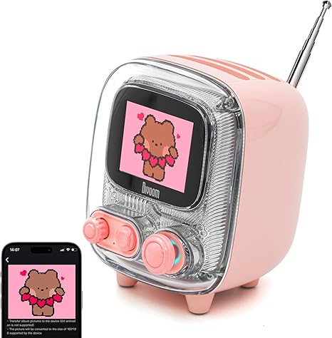 Divoom Tiivoo-2 Pixel Art Altavoz BT portátil Pantalla LED Rosa