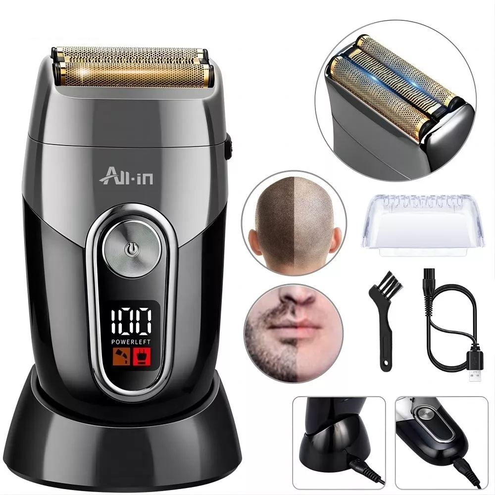 All-in Profesional B-0702bk Rasuradora Eléctrica Afeitadora Barba Recargable Corta al Raz Cortadora Pelo Cabello Color Negro