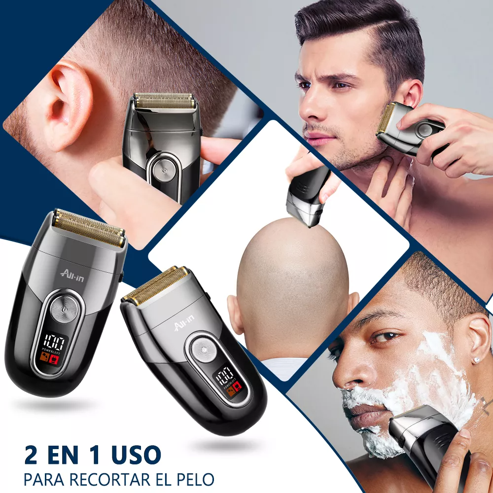 All-in Profesional B-0702bk Rasuradora Eléctrica Afeitadora Barba Recargable Corta al Raz Cortadora Pelo Cabello Color Negro