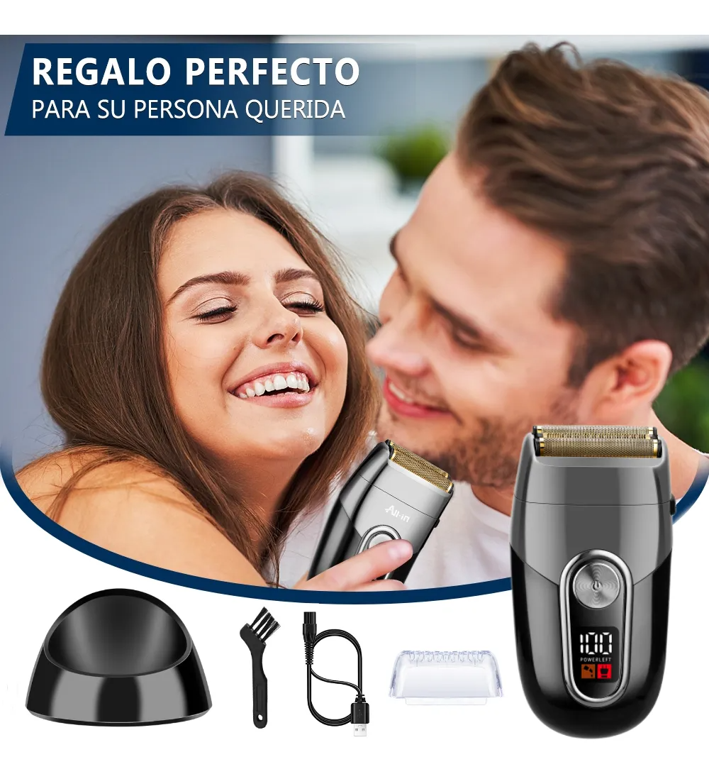 All-in Profesional B-0702bk Rasuradora Eléctrica Afeitadora Barba Recargable Corta al Raz Cortadora Pelo Cabello Color Negro